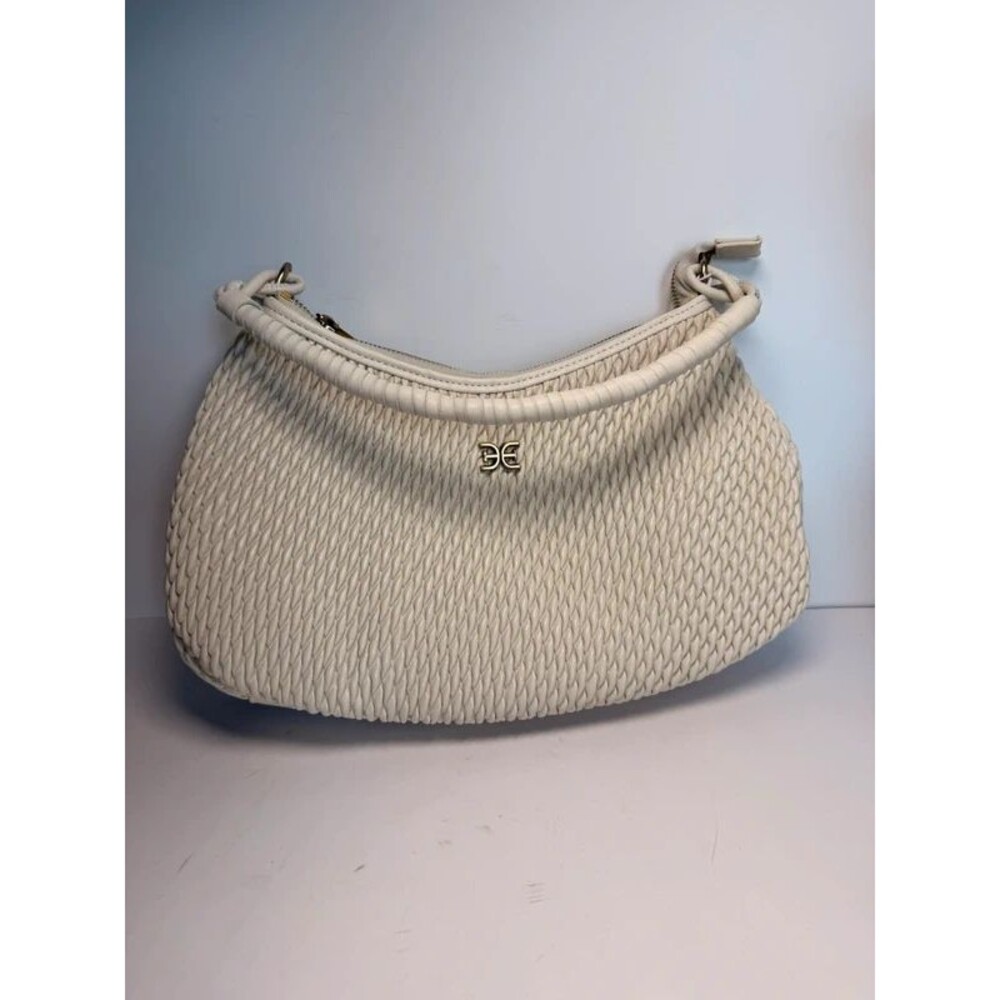 NWT Sam Edelman Smocked Ruched Shoulder Bag Ivory Cream